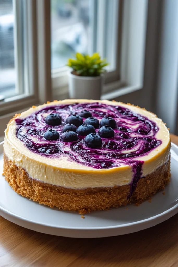 Blueberry Swirl Cheesecake