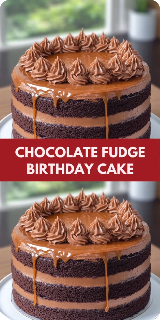 Chocolate Fudge Birthday Cake with Salted Caramel