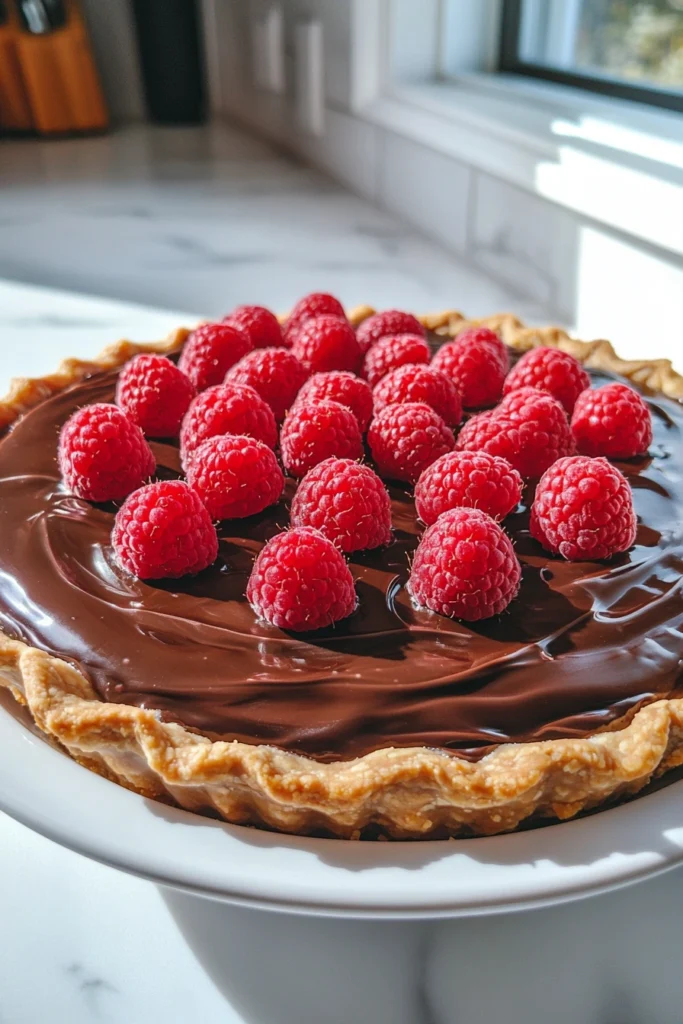 Chocolate Raspberry Ganache Pie