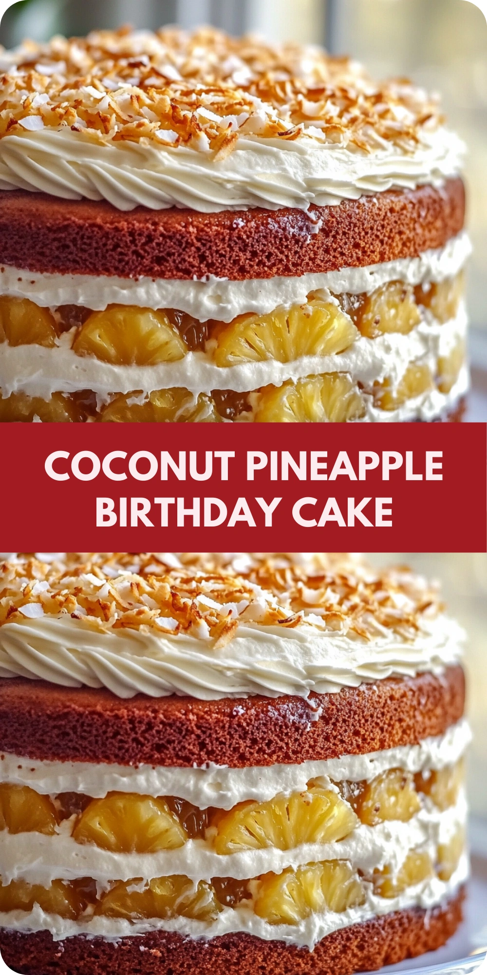 Coconut and Pineapple Birthday Cake with Toasted
