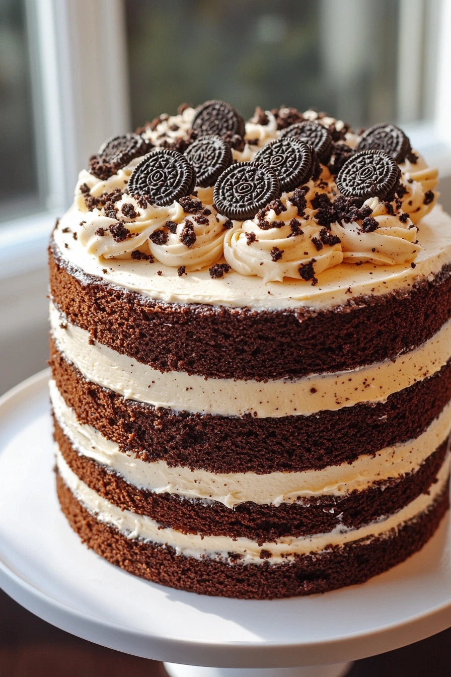 Cookies and Cream Birthday Cake with Oreo Frosting