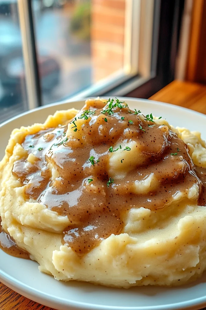 Creamy Mashed Potatoes with Gravy