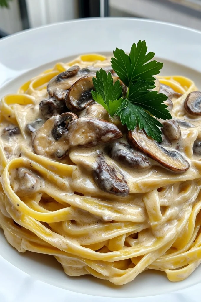 Creamy Mushroom Fettuccine
