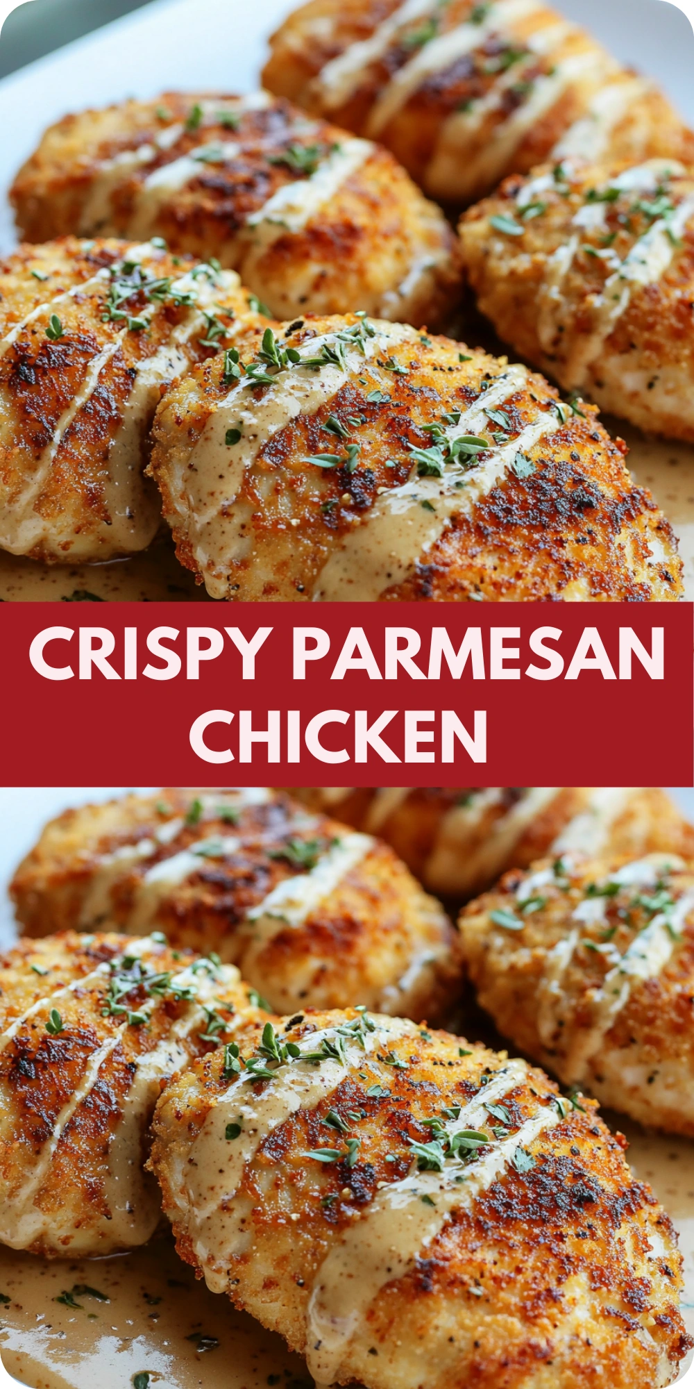 Crispy Parmesan Chicken with a Rich Garlic Sauce
