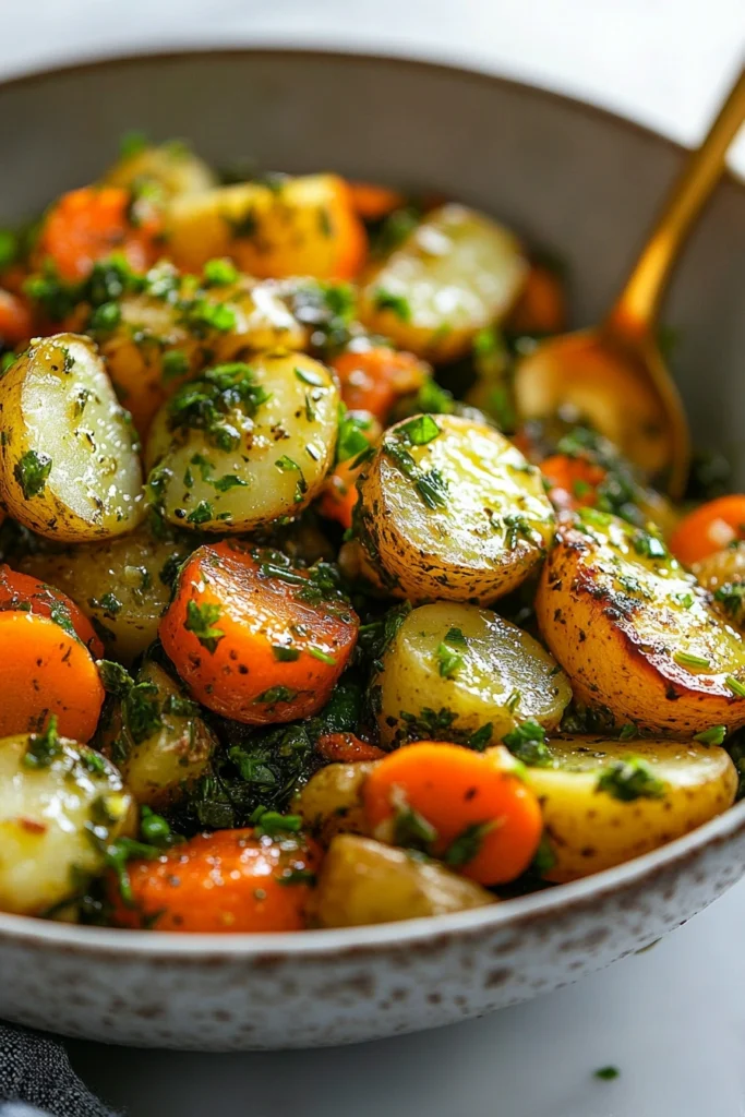 Garlic Herb Roasted Potatoes Carrots and Zucchini