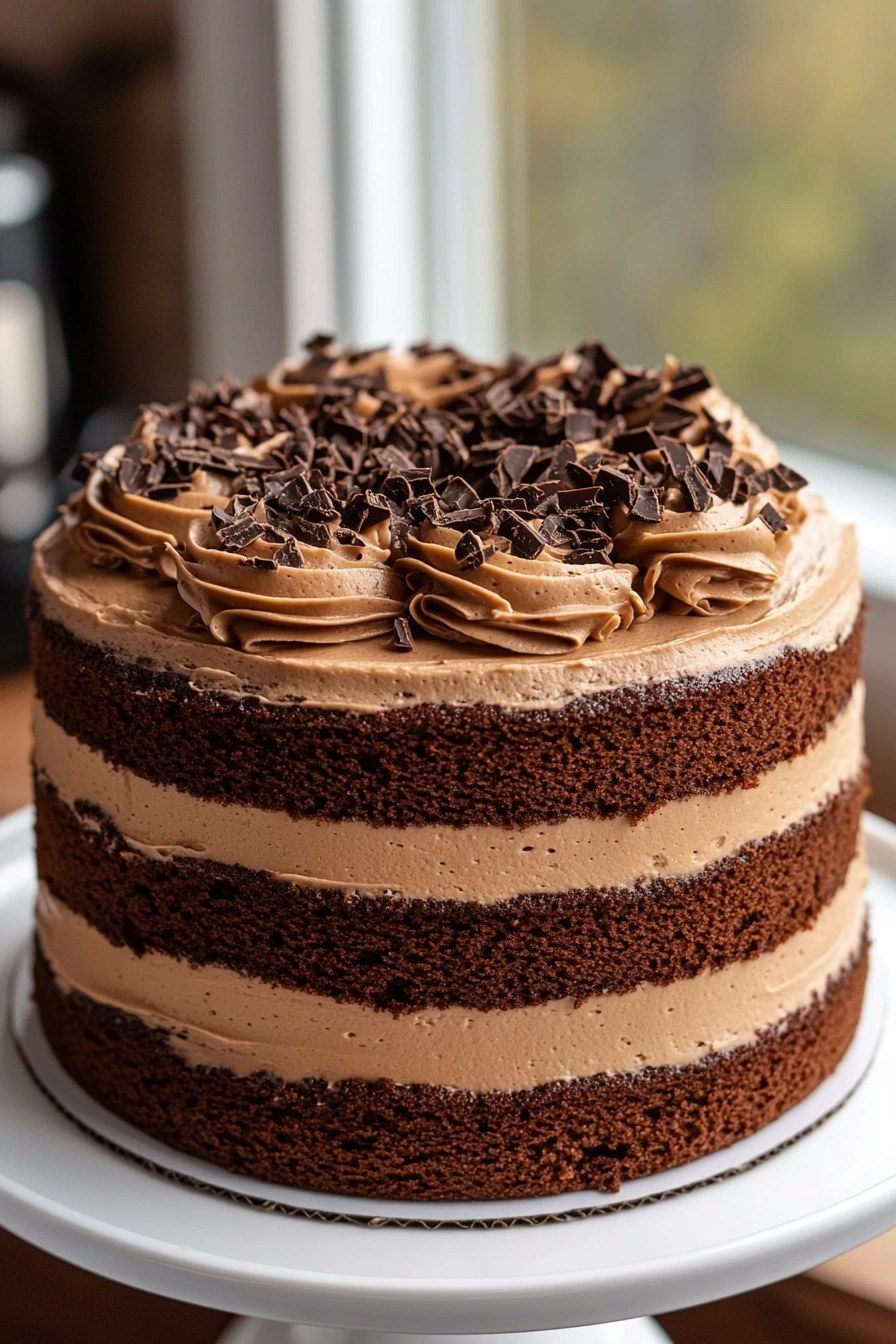 Mocha Coffee Birthday Cake with Espresso Buttercream
