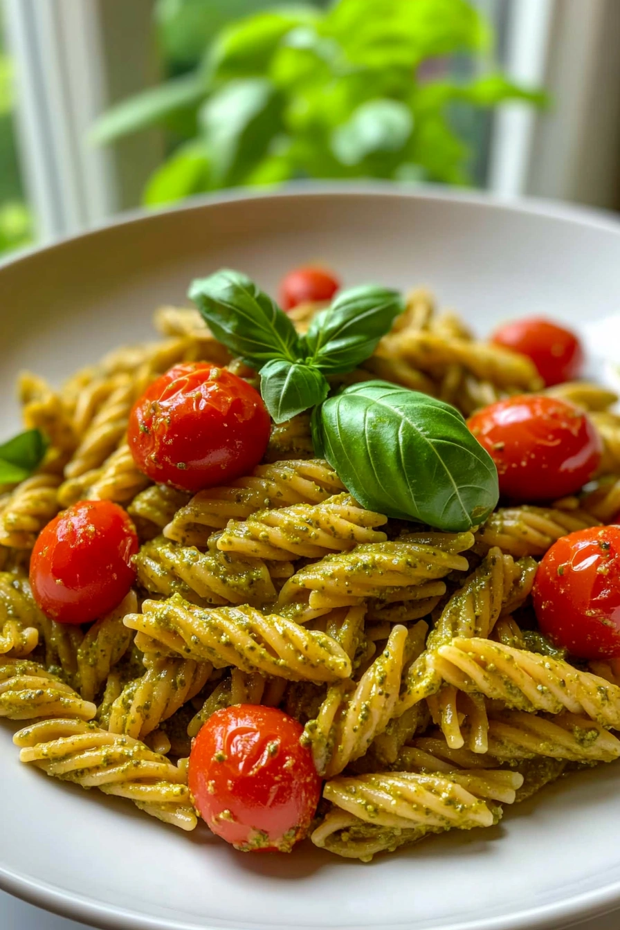 Pesto Pasta with Cherry Tomatoes