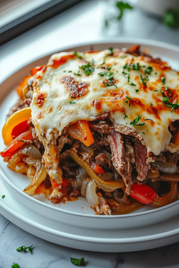 Philly Cheesesteak Casserole