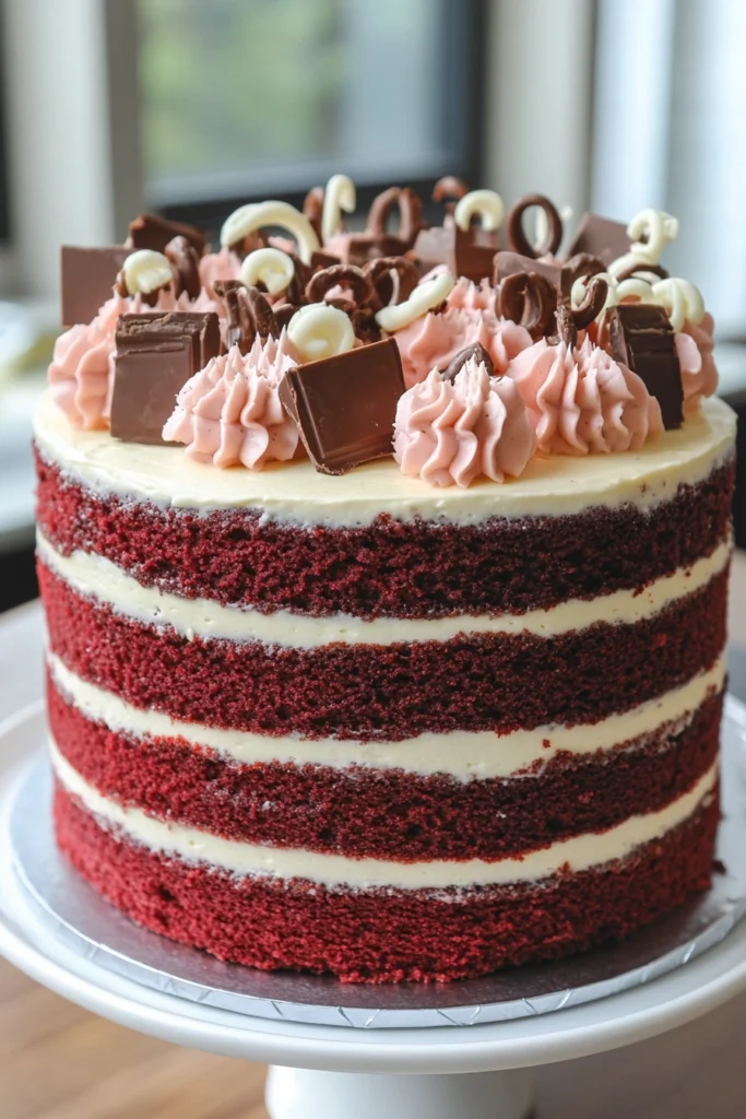 Red Velvet Birthday Cake with White Chocolate Ganache
