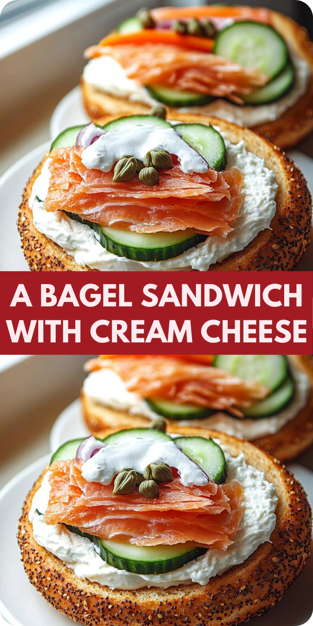 A Bagel Sandwich with Cream Cheese