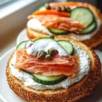 A Bagel Sandwich with Cream Cheese
