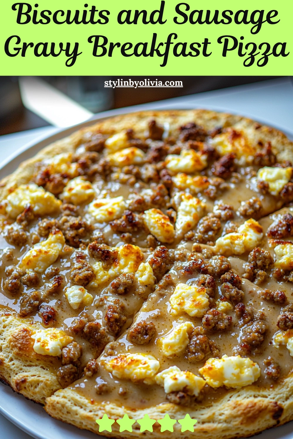 Biscuits and Sausage Gravy Breakfast Pizza