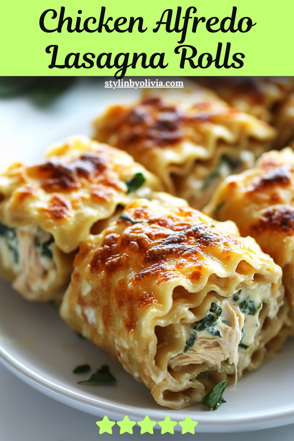 Chicken Alfredo Lasagna Rolls