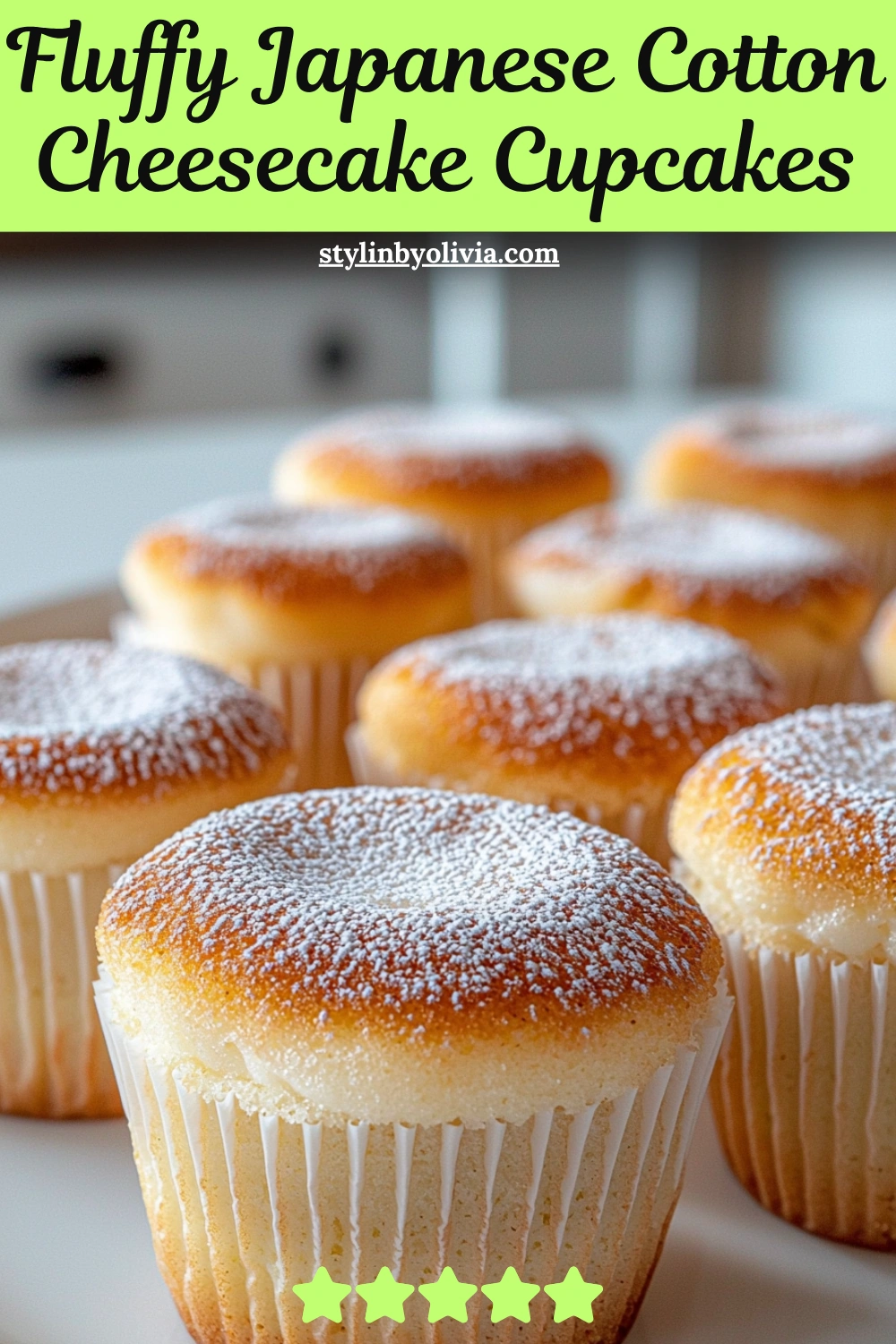 Fluffy Japanese Cotton Cheesecake Cupcakes