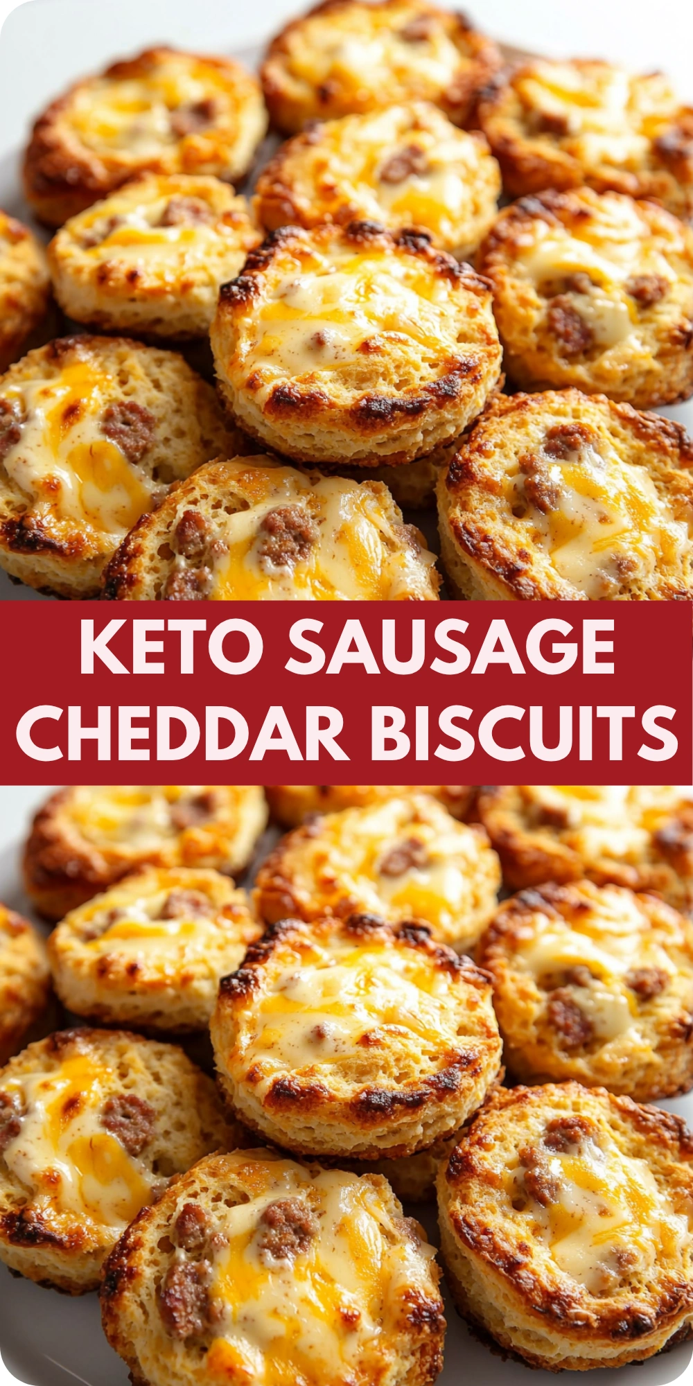 Keto Sausage Cheddar Biscuits
