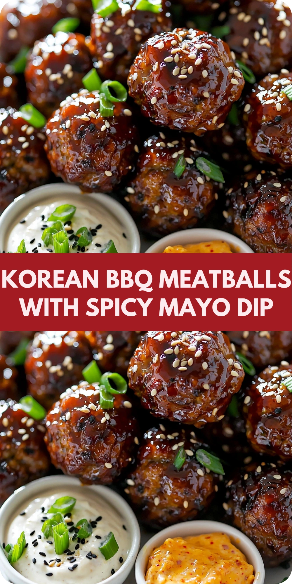 Korean BBQ Meatballs with Spicy Mayo Dip