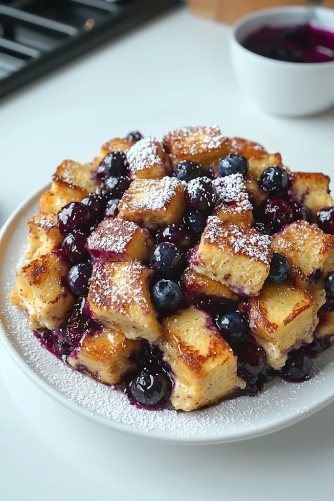Overnight Blueberry French Toast Casserole