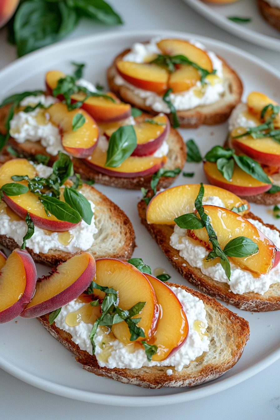 Peach Bruschetta With