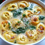 Creamy Roasted Garlic Tortellini Soup