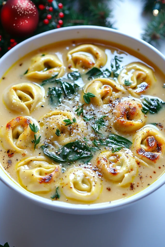 Creamy Roasted Garlic Tortellini Soup
