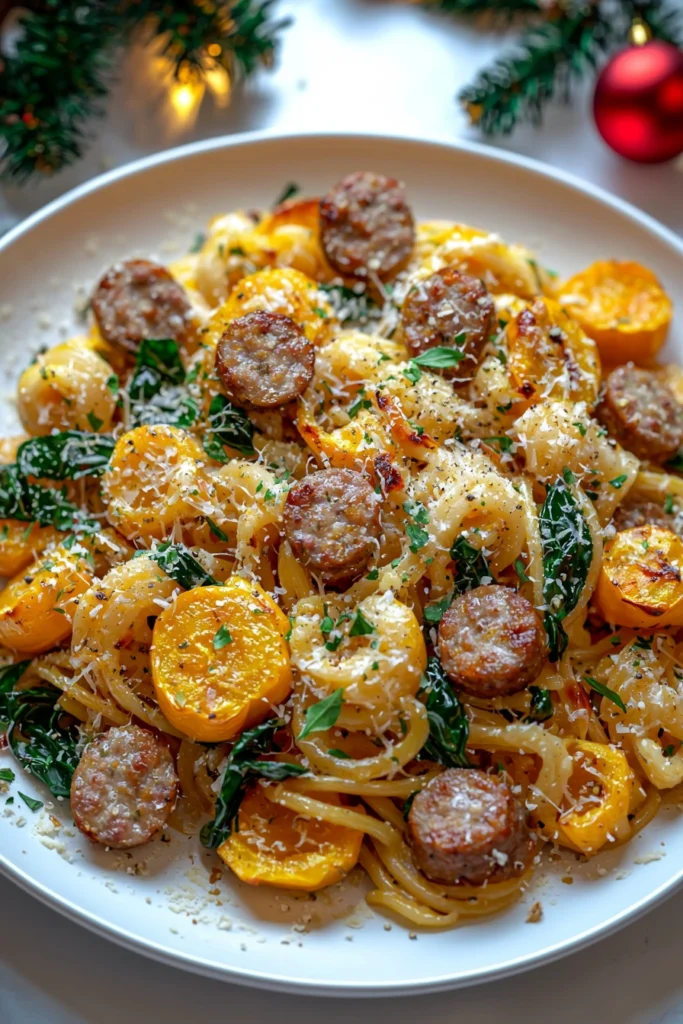 Delicious Autumn Sausage Pasta Squash