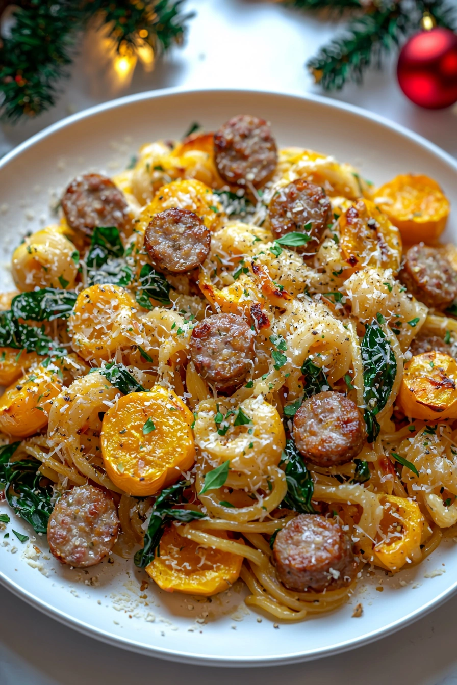 Delicious Autumn Sausage Pasta Squash