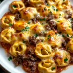 Cheesy Beef Tortellini Bake
