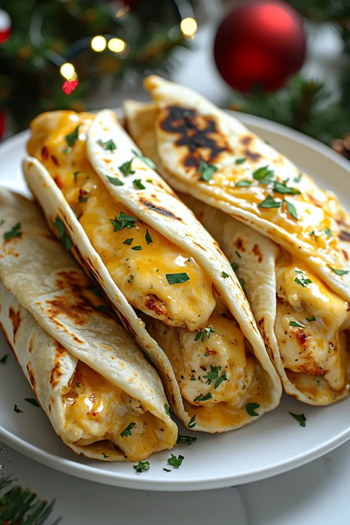 Cheesy Garlic Chicken Tacos