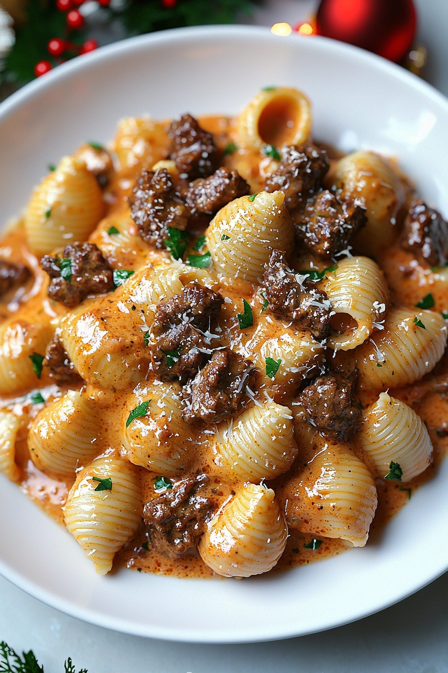 Creamy Beef and Shells