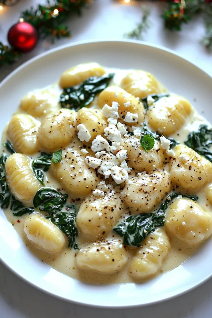 Creamy Gnocchi with Spinach and Feta