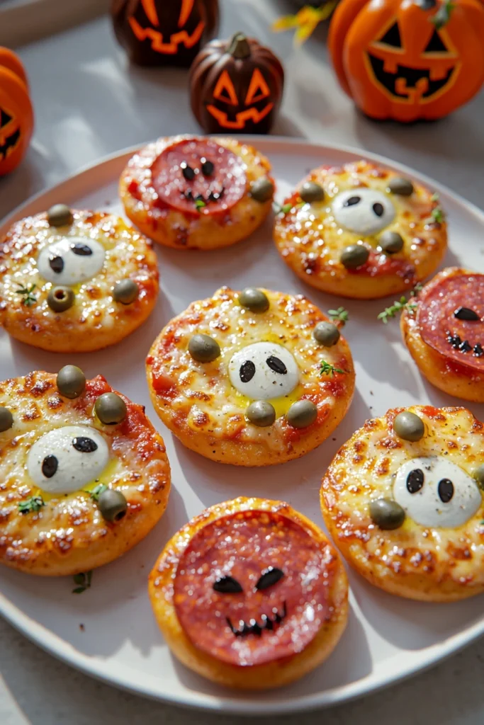 Halloween Mini Pizzas