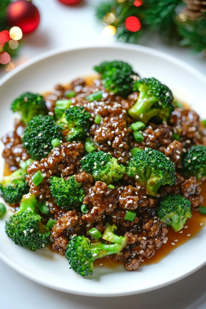 Honey Garlic Ground Beef and Broccoli