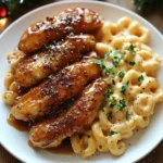 Honey Pepper Chicken with Mac and Cheese