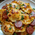 Kielbasa and Pierogi Skillet