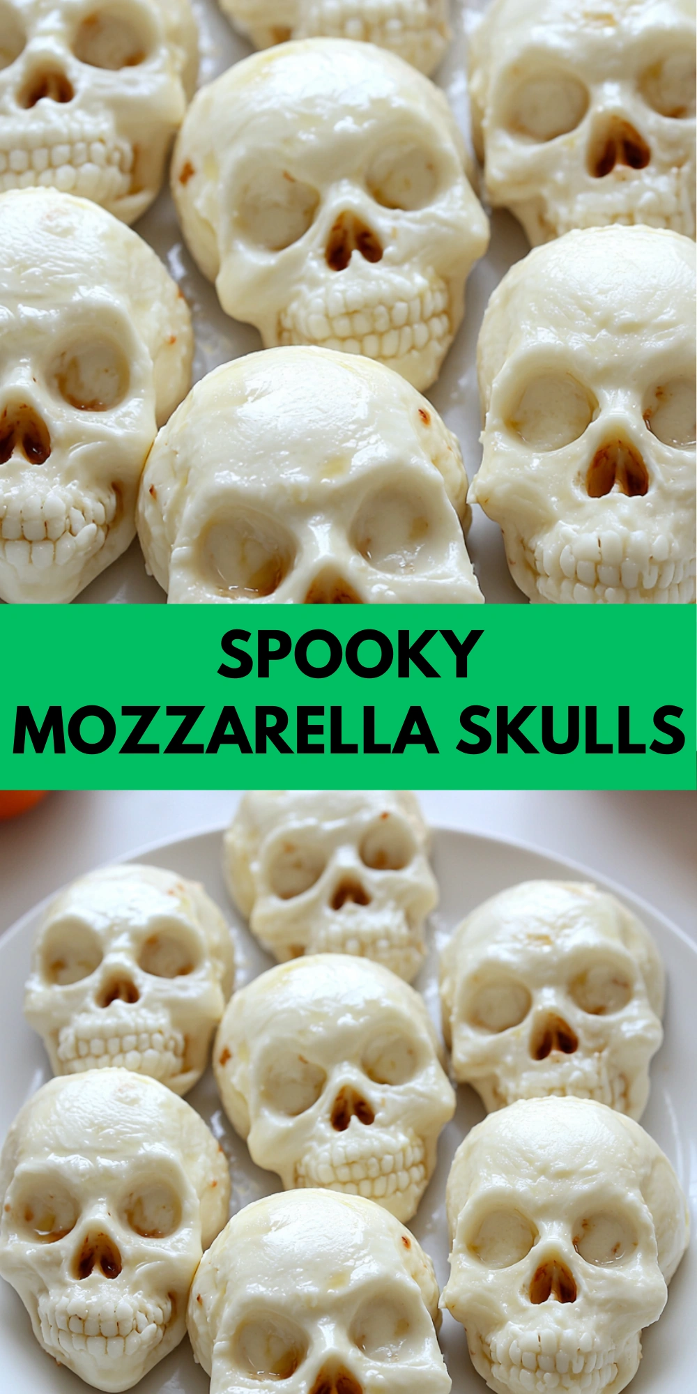 Spooky Mozzarella Skulls