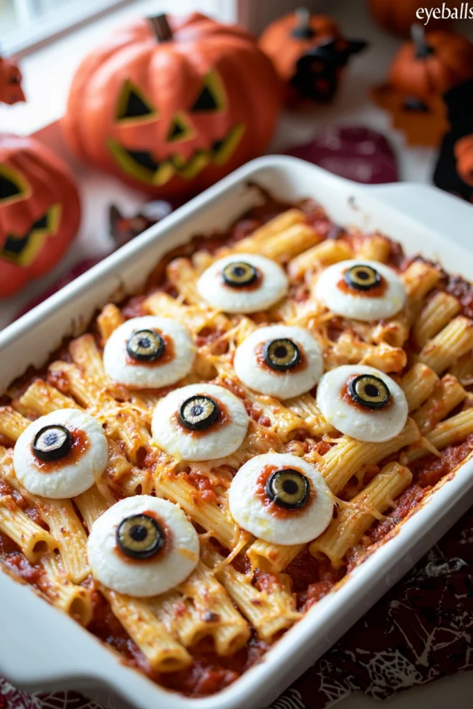 Homemade Eyeball Pasta Bake