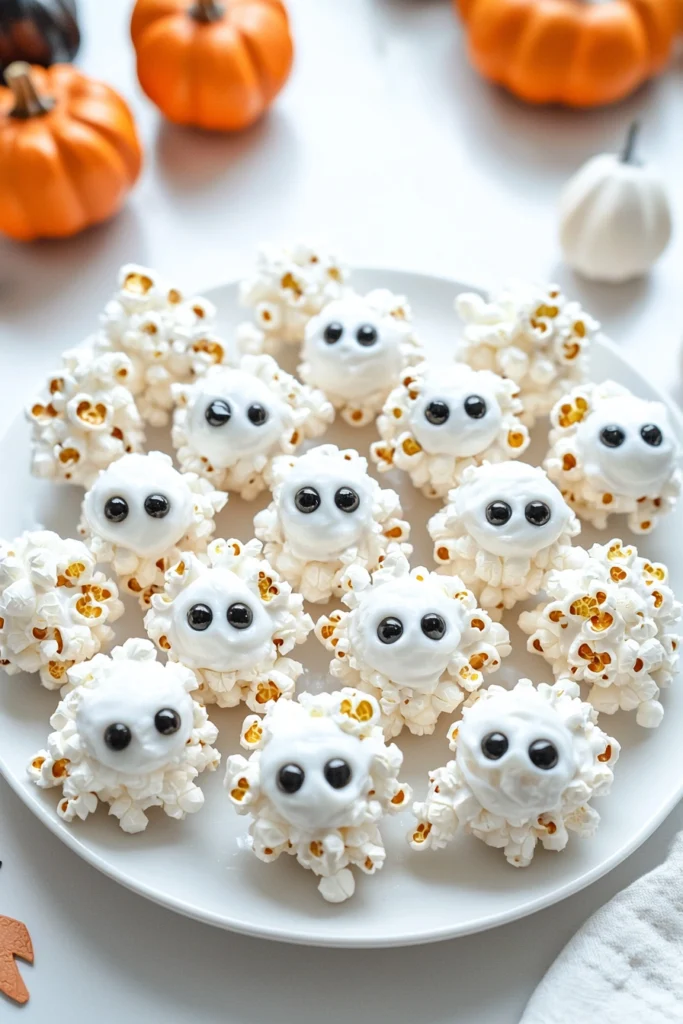 Homemade Ghost Popcorn Balls