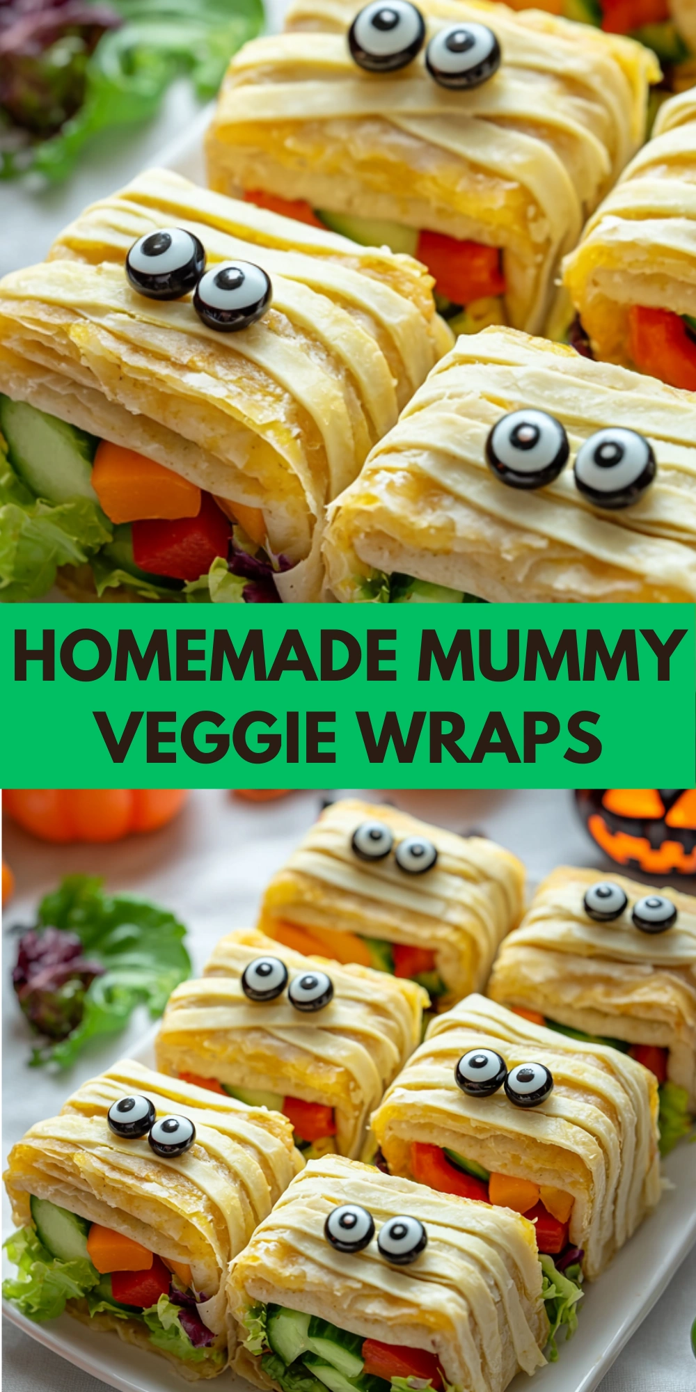 Homemade Mummy Veggie Wraps