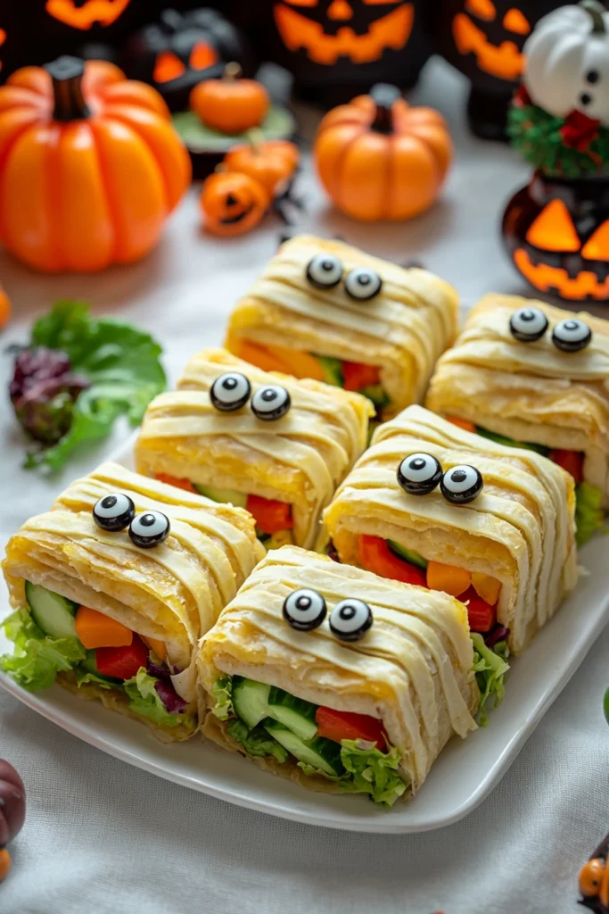 Homemade Mummy Veggie Wraps