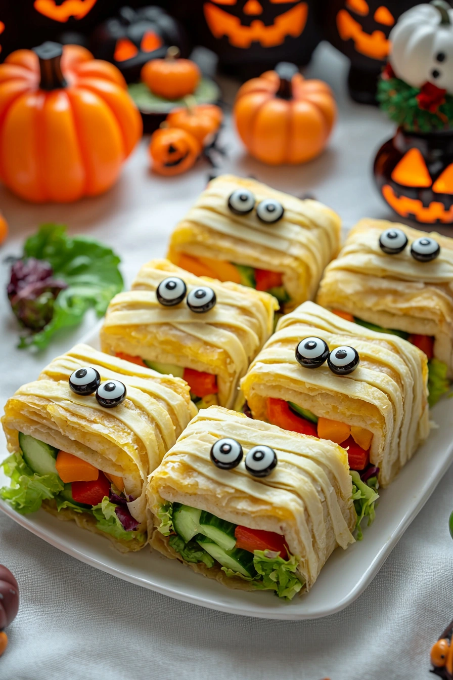 Homemade Mummy Veggie Wraps